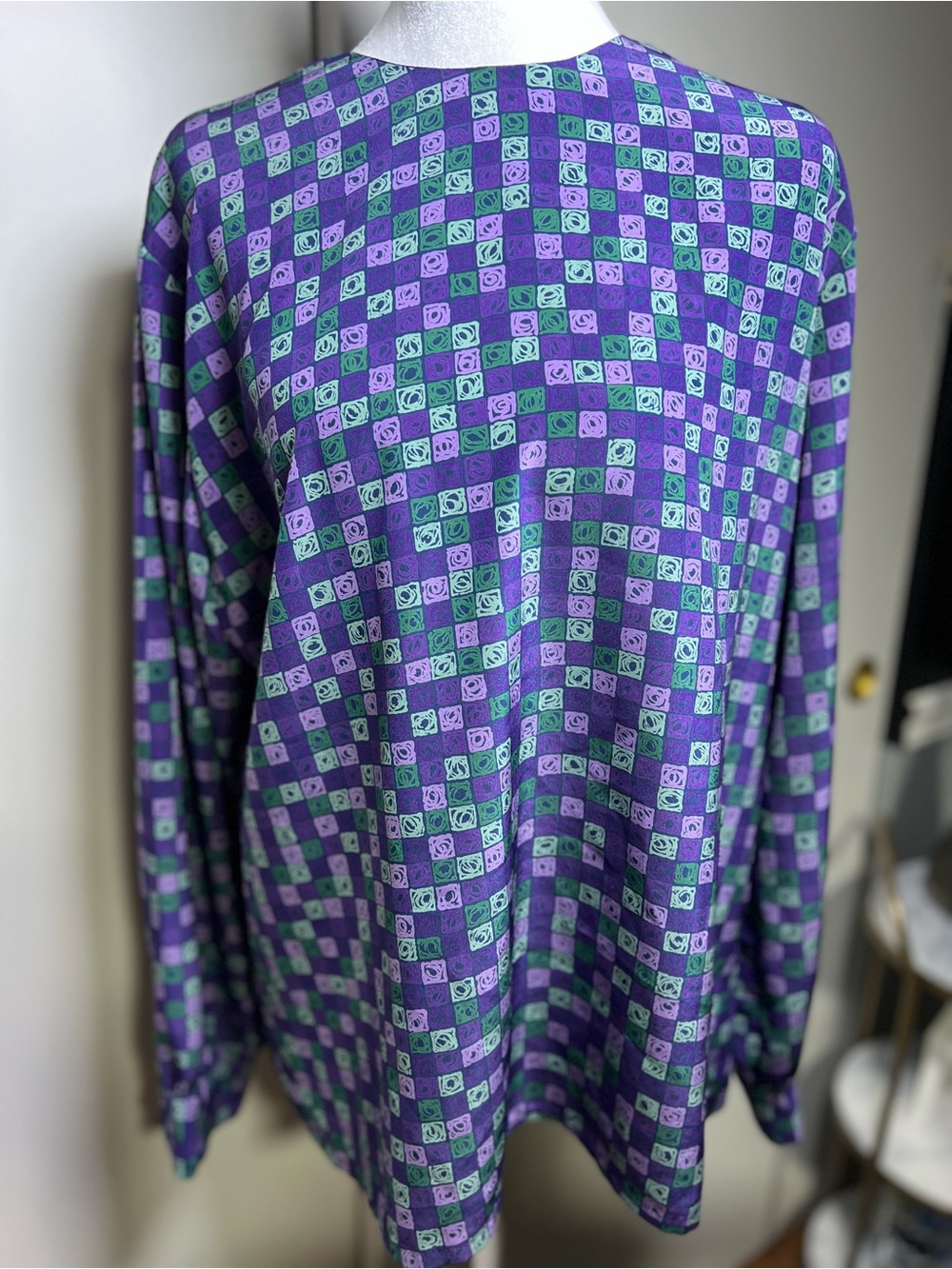 Pendleton Purple and Teal Geometric Long-Sleeve Shirt